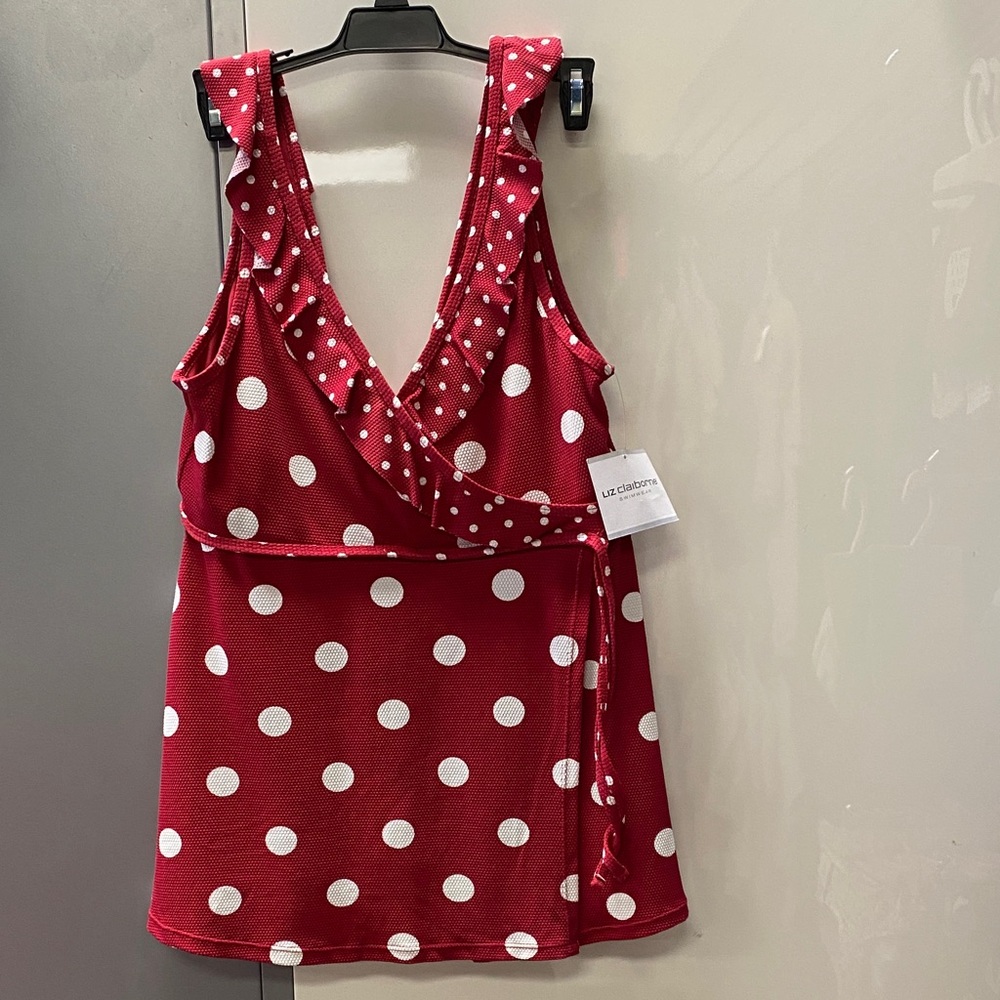 Red Polka Dot Swimwear Top
